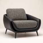 Fotoliu lounge Loop cu carcasă din piele – imagine principală generată