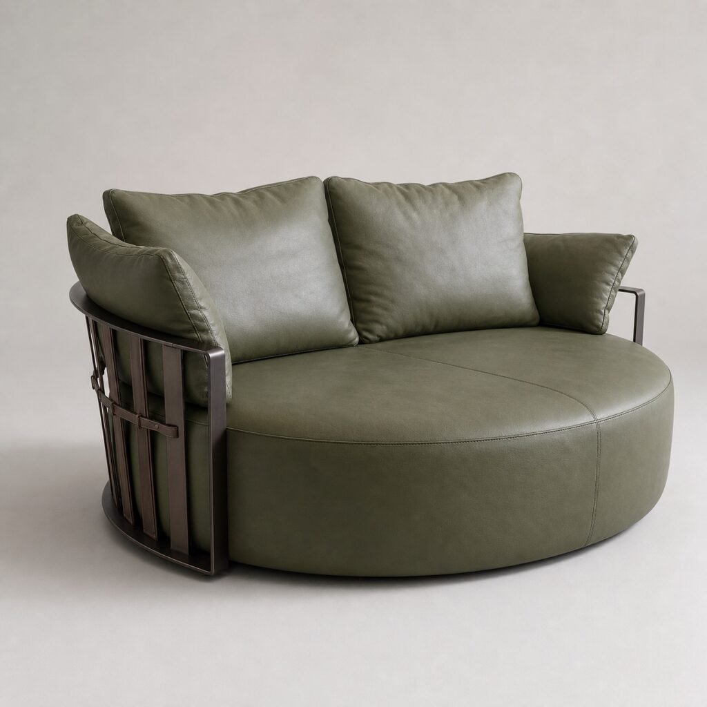 Canapea lounge Atelier din piele cu cadru exterior – imagine principală generată