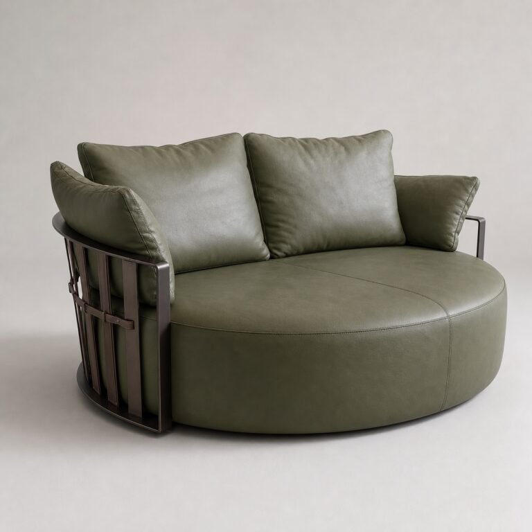 Canapea lounge Atelier din piele cu cadru exterior – imagine principală generată