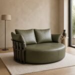 Canapea lounge Atelier din piele cu cadru exterior – ambient contemporan generat