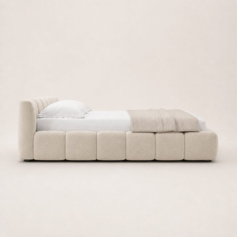 Pat tapițat modular Tufty, vedere laterală generată