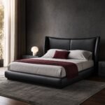 Pat tapițat Chanel într-un dormitor contemporan închis
