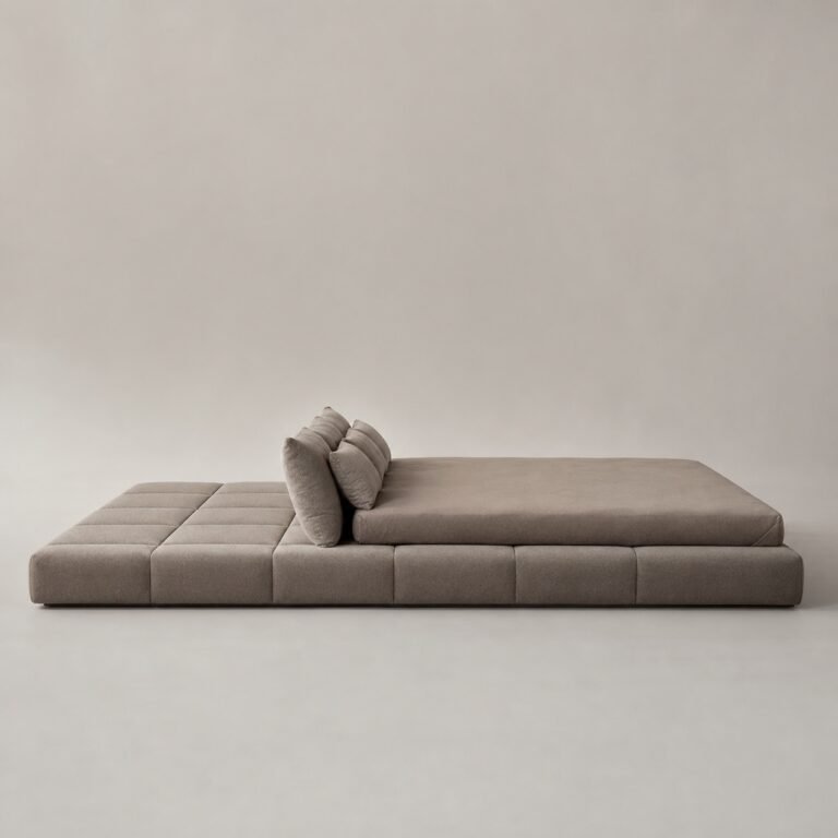 Pat modular Squaring cu platformă tip tatami, vedere laterală generată