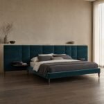 Pat tapițat Bio-mbo într-un dormitor contemporan spațios