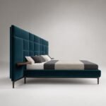 Pat tapițat Bio-mbo, vedere laterală asupra panourilor și cadrului