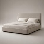 Pat tapițat Richard cu profil minimalist, vedere principală