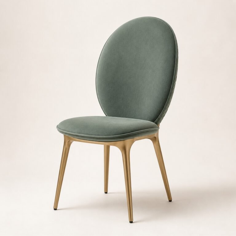 Scaun de dining tapițat Astrid cu broderie decorativă, imagine principală generată