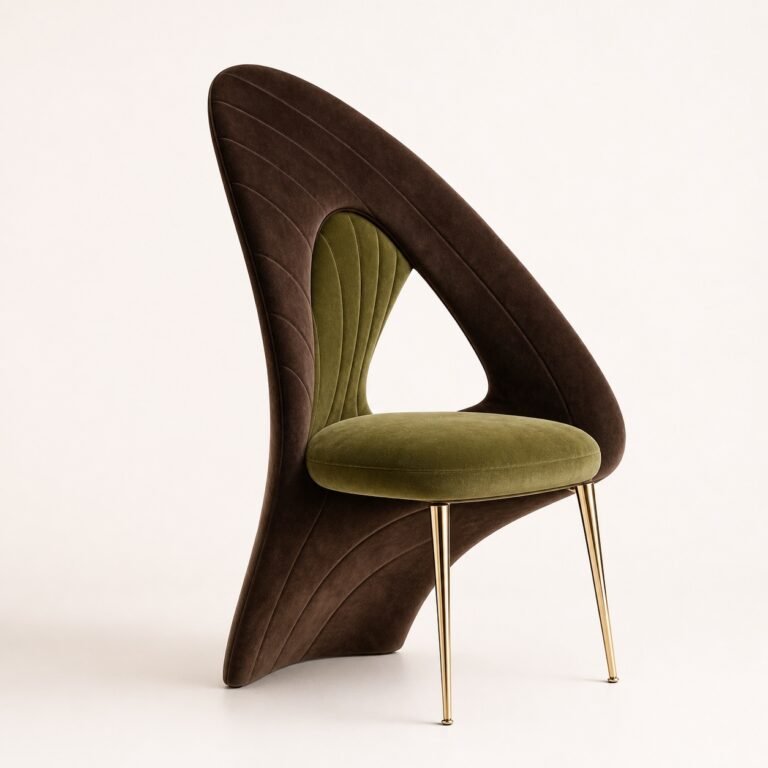 Scaun sculptural Elve Luxury, vedere frontală