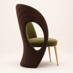 Scaun sculptural Elve Luxury, vedere posterioară