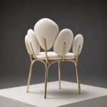 Fotoliu Marcel Wanders, structură posterioară cu tije champagne-gold