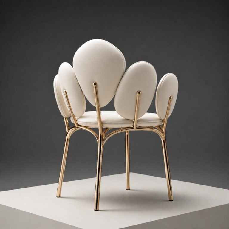 Fotoliu Marcel Wanders, structură posterioară cu tije champagne-gold