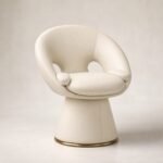 Fotoliu de dining sculptural Youpi, vedere principală în studio