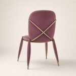 Scaun Mantis cu structură metalică în X, vedere din spate