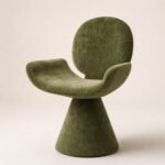 Fotoliu de dining sculptural Youpi verde măsliniu, imagine principală generată