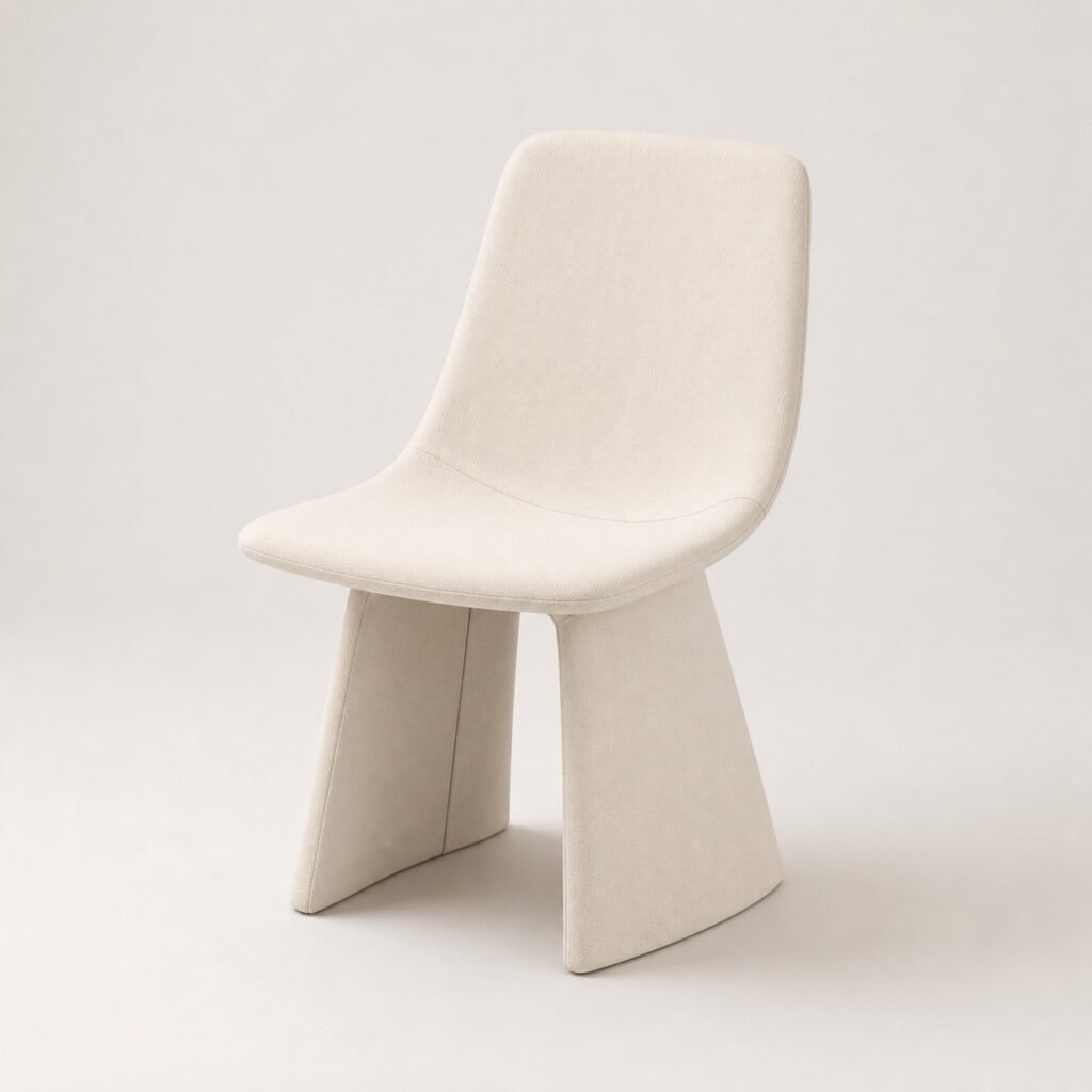 Scaun de dining sculptural Agea ivoire, imagine principală generată