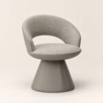 Fotoliu de dining sculptural Lena greige și taupe, imagine principală generată