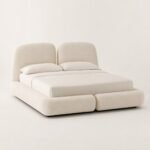 Pat tapițat Somnia cu tăblie dublă și cadru modular, imagine principală generată