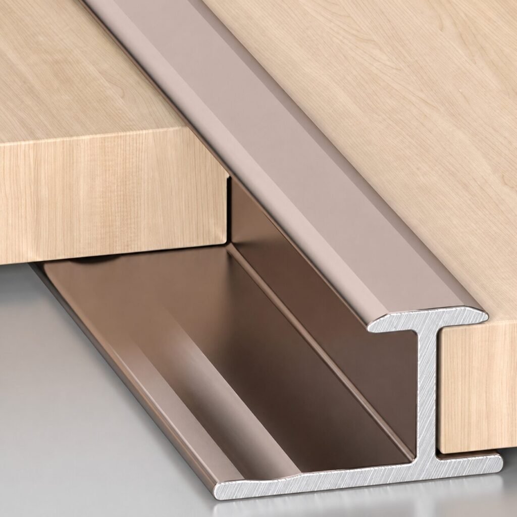 Profil aluminiu aur roz 3 m simplu - produs Dexin Construct