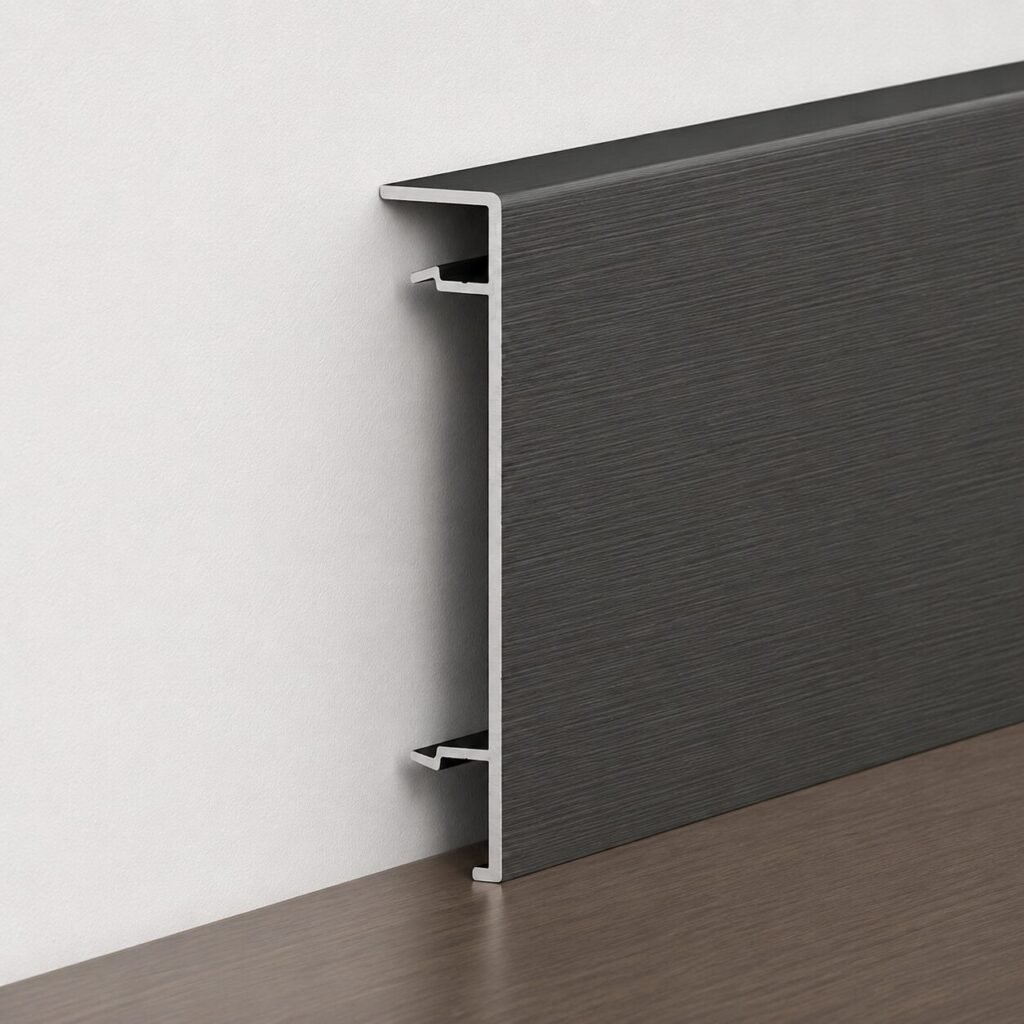 Profil aluminiu negru periat 8 cm - produs Dexin Construct