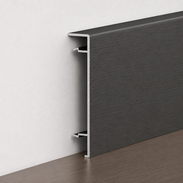 Profil aluminiu negru periat 8 cm - produs Dexin Construct
