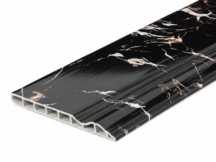 Plintă PVC cu accesorii floare de aur negru - produs Dexin Construct