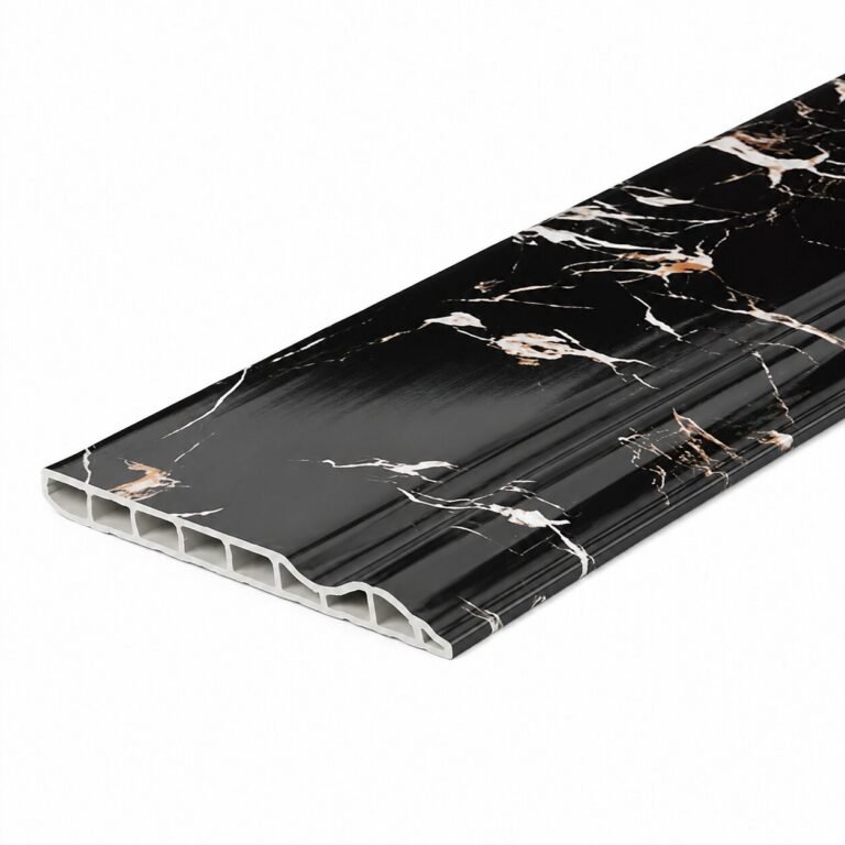 Plintă PVC cu accesorii floare de aur negru - produs Dexin Construct
