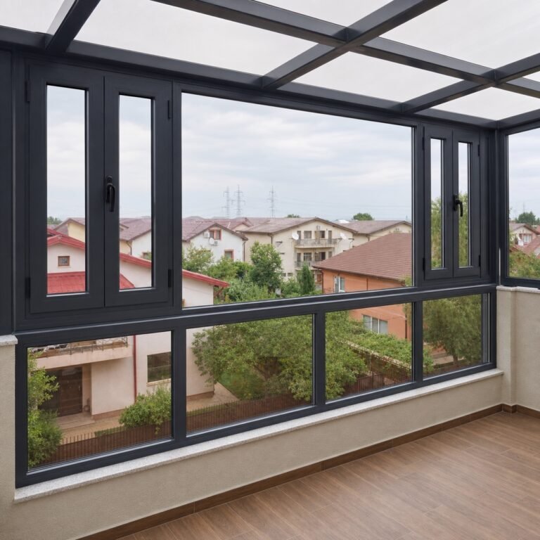 Închidere vitrată de balcon din aluminiu