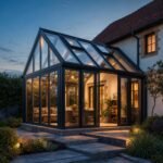 Grădină de iarnă vitrată cu structură din aluminiu