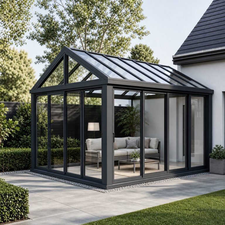 Structură și acoperire pentru grădină de iarnă din aluminiu