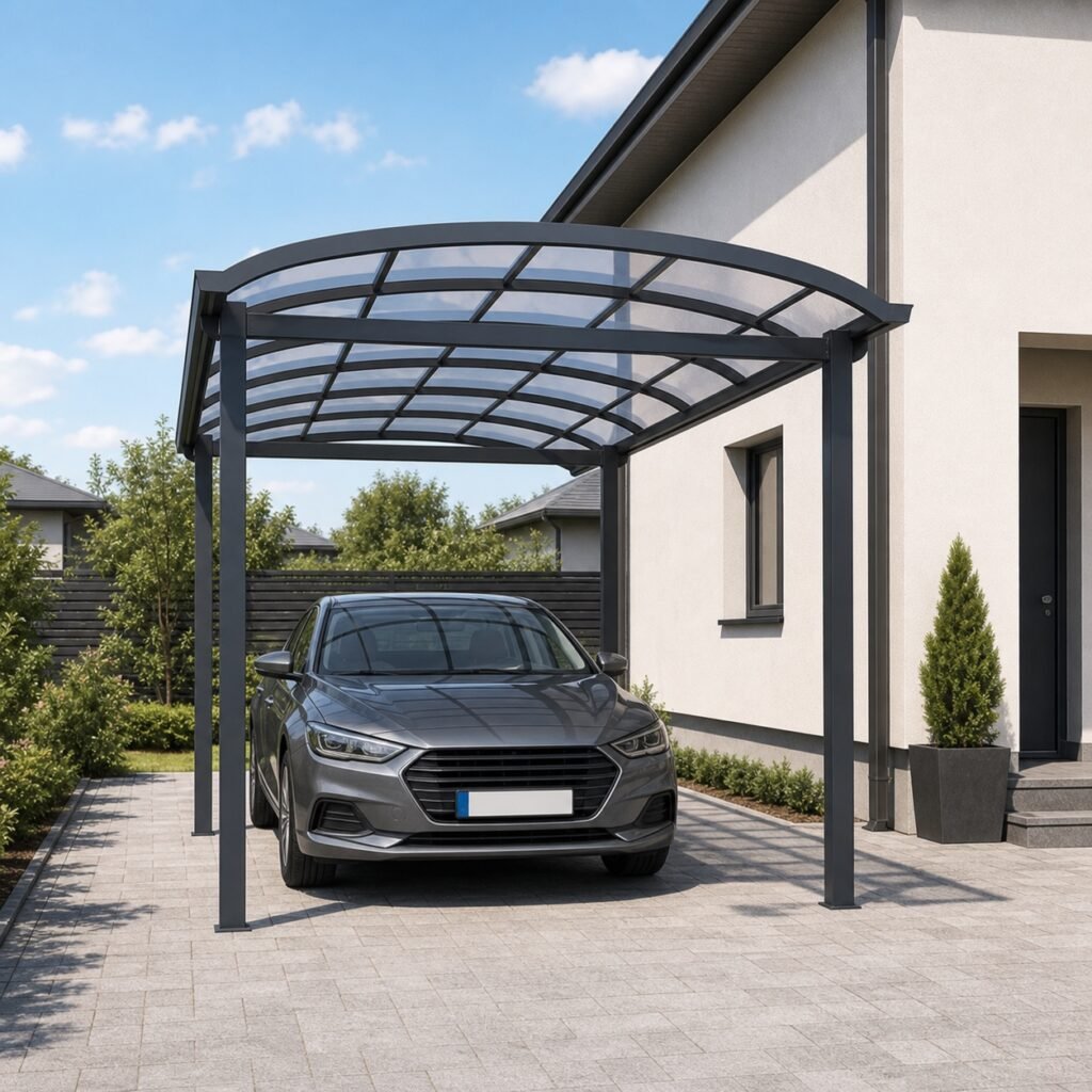 Carport din aluminiu pentru un autovehicul