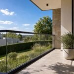 Balustradă din aluminiu cu panouri de sticlă